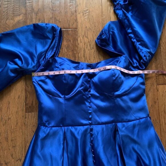 Blue Strapless Prom Dress Size XXL - Picture 6 of 14